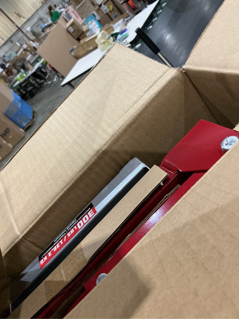 Condition photo showing Good Condition for powerbuilt tire step for truck, suv, semi, heavy duty 300 lb. capacity, non-slip ‘cheese grater’ steel surface, adjusts to fit any diameter tire up to 13 in. wide, folds flat for storage – 647596ec
