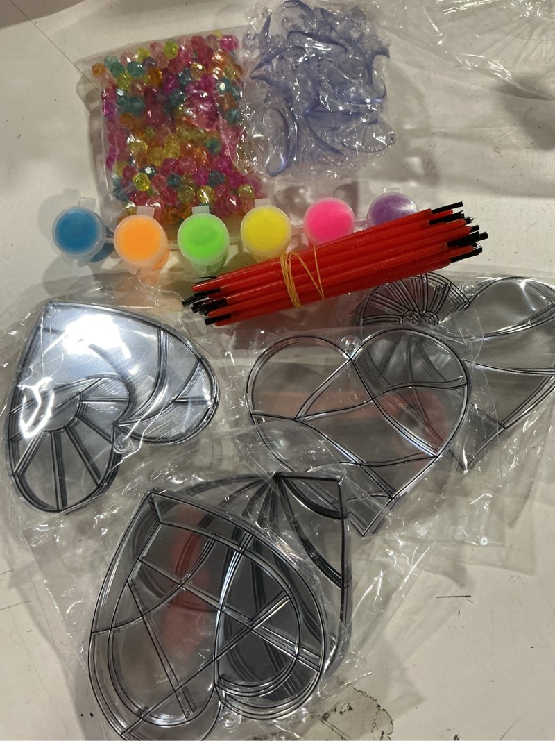 Condition photo showing Good Condition for ayhuhra 30 sets valentines heart suncatchers for windows glow in the dark valentines diy window paint art suncatchers for valentine's day gift exchange mother's day art craft party supplies