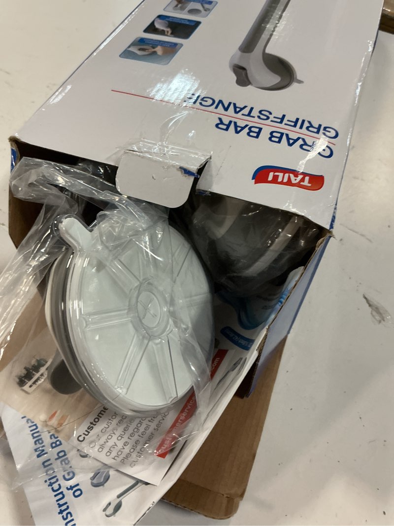 Condition photo showing Good Condition for TAILI Grab Bars for Bathtubs and Showers 2 Pack Suction Grab Bar, Heavy Duty Shower Handle Removable Bath Handrails for Seniors and Elderly, Bathroom Safety Grip No Drilling Waterproof,Grey 16.8" Gray