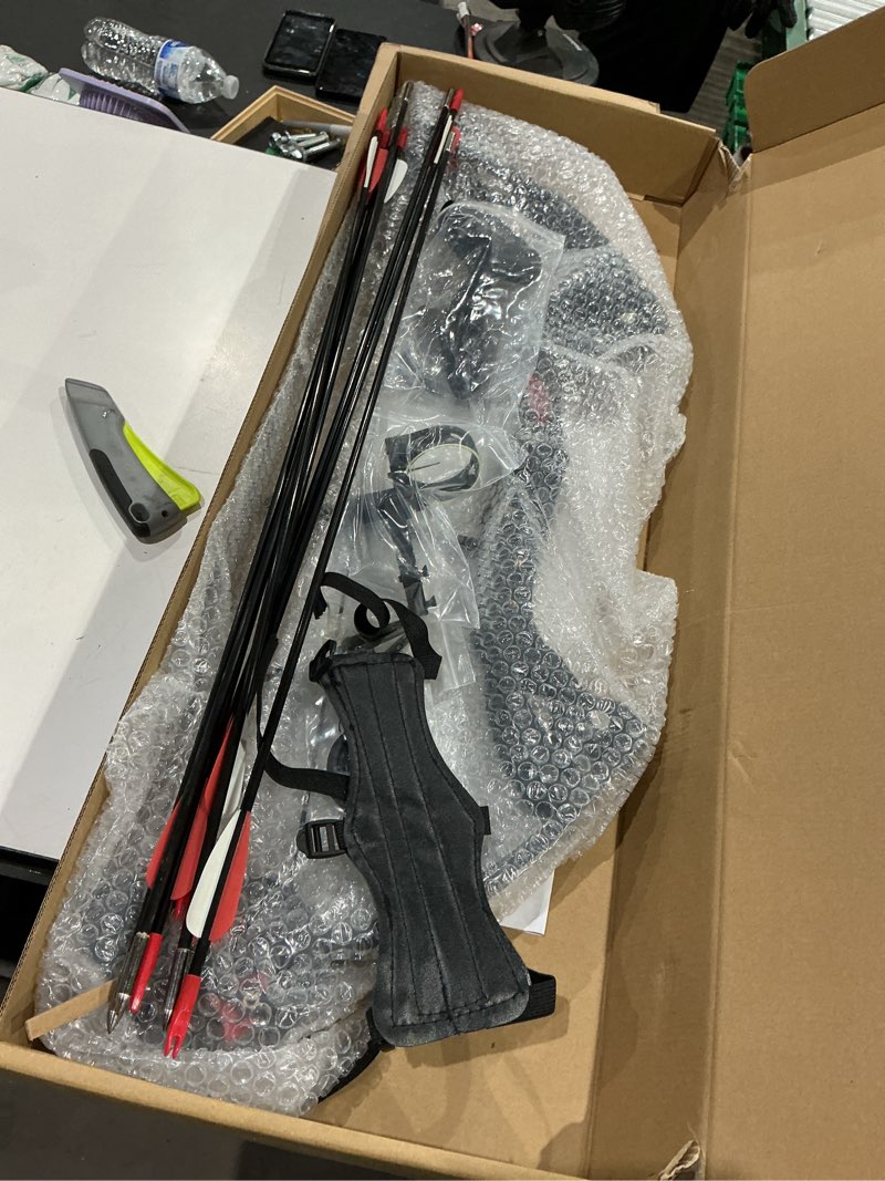 Condition photo showing As Is for lanneret compound bow and archery sets - right hand archery compound bows 15-29 lbs draw weight adjustable for youth and beginners?hunting bow kit for beginner