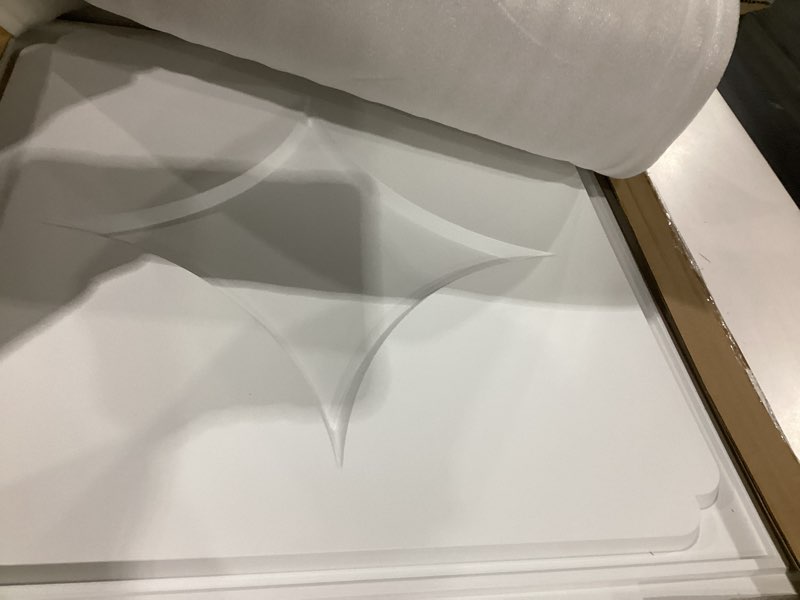 Condition photo showing Good Condition for **similar too** 24 pcs 2x2 ft cross leaf decorative ceiling tiles, 24x24 inch 3d modern minimalist ceiling panels, pvc waterproof cuttable material ideal for living room bedroom cover 96 sq.ft cross-leaf motif