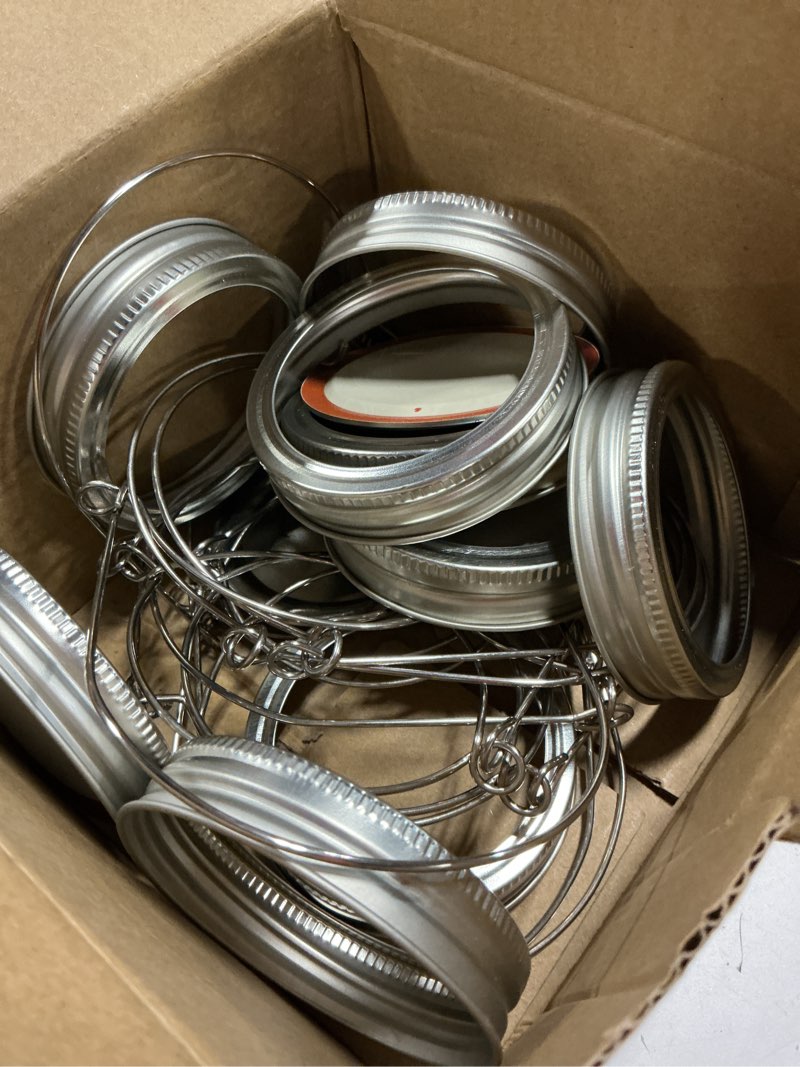 Condition photo showing Good Condition for mason jar solar lights for outside, 12 pack 30 led(no jars) fairy firefly lights mason jar solar lids outdoor waterproof string lights with hangers for patio garden yard lawn decor - warm white