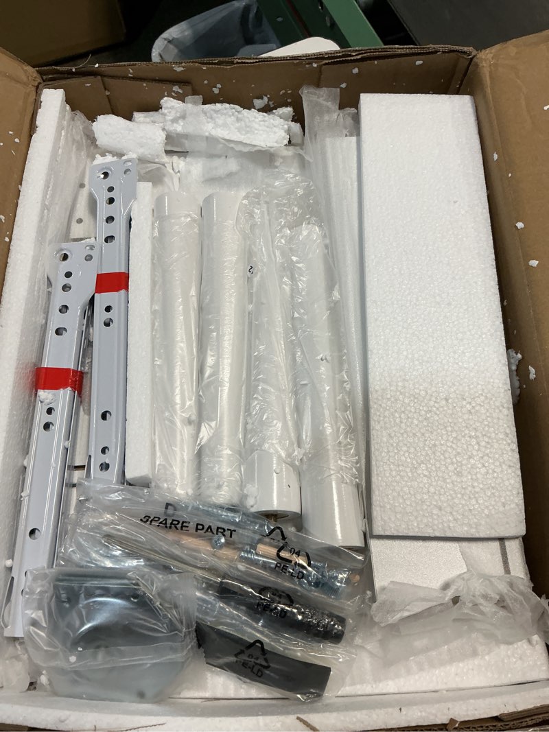 Condition photo showing New/Like New for Solid Wood Nightstand with 2 Storage Drawer and Open Wood Shelf, End Table, Bedside Table with Herringbone Pattern for Rustic Bedroom, Easy Assembly, Rustic Golden Brown and White