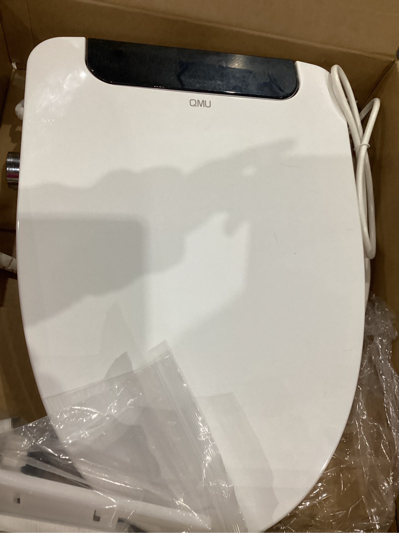 Condition photo showing Good Condition for heated bidet toilet seat elongated with led display & remote control - smart soft close toilet seat electric bidet with dryer, warm water, feminine wash, self-cleaning nozzle, ipx4, white