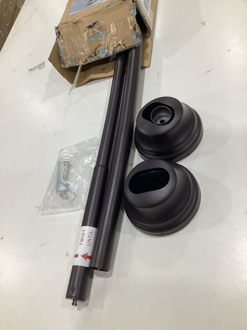 Condition photo showing As Is for Zenna Home Curved Shower Curtain Rod, No Drill, 50-72 Inch Adjustable Tension Shower Rod for Bathroom, Rustproof, Non-Slip, Adds Room in Shower, Bronze Bronze 50" to 72"