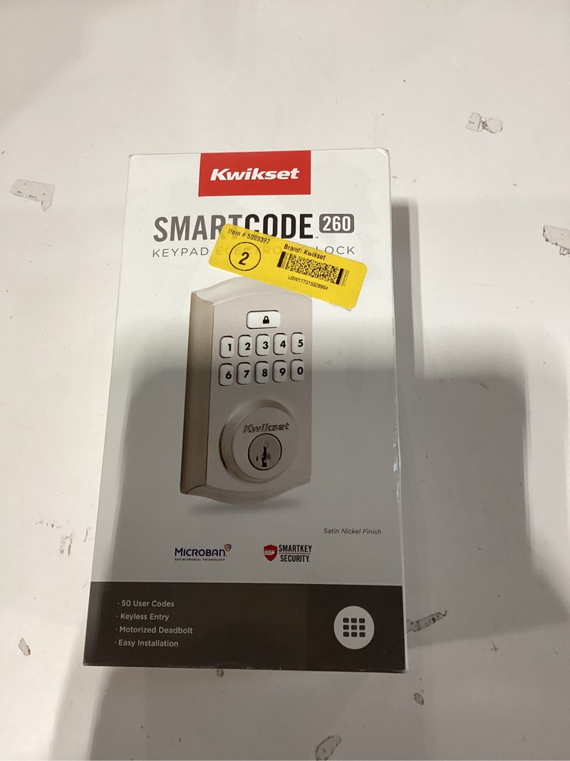 kwikset smartcode 260 traditional satin nickel keypad electronic deadbolt lock ft. smartkey