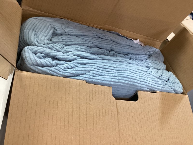 Condition photo showing New/Like New for Beautyrest Electric Blanket Luxurious Micro Fleece Ultra Soft Ribbed Textured, Cozy and Snuggly Cover for Cold Weather, Fast Heating, Auto Shut Off, 20 Level Heat Setting Controller, King, Blue