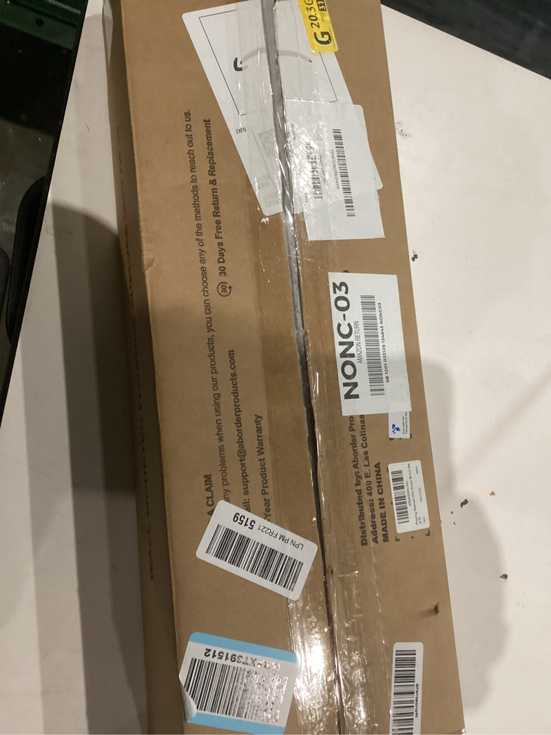 Condition photo showing New/Like New for bayka floating shelves for wall, 22.5 inch rustic wood wall mounted shelving for bathroom, bedroom, living room, kitchen & book, hanging display decor shelf with 22 lbs (rustic brown,set of 3) b. rustic brown - americana farmhouse style 3 22.5inches