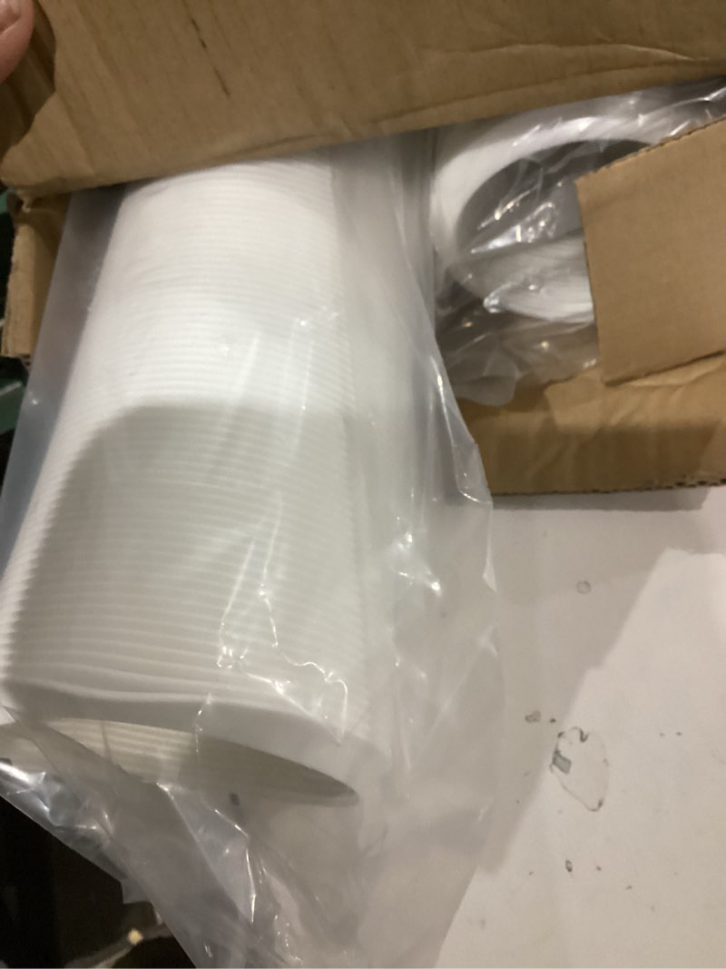 Condition photo showing Good Condition for 2 Pack Rain Gutter Downspout Extensions, Upgraded Flexible Drain Down Spout Extender for Rain Water Drainage, Each Extendable from 20" to 66", Combine to 10 ft with Connector(White) 2 Pack White