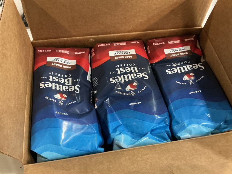 Condition photo showing Good Condition for (Best by 05 mar 2026)Seattle’s Best Coffee, Dark Roast Ground Coffee, Post Alley, 100% Arabica, 3 Bags (12 oz Each) Post Alley Blend 12 Ounce (Pack of 3)