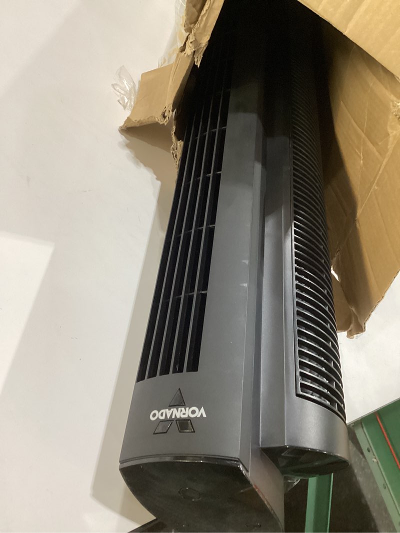 Condition photo showing As Is for Vornado OZI42DC Tower Fan with Remote and Timer, Oscillating Standing Fan for Bedroom, Variable Speed for Precise Control, Energy Saving Design for Whole Room Cooling, Indoor Floor Fan, Black OZI42DC (Energy Smart), NOT TESTED, AS IS