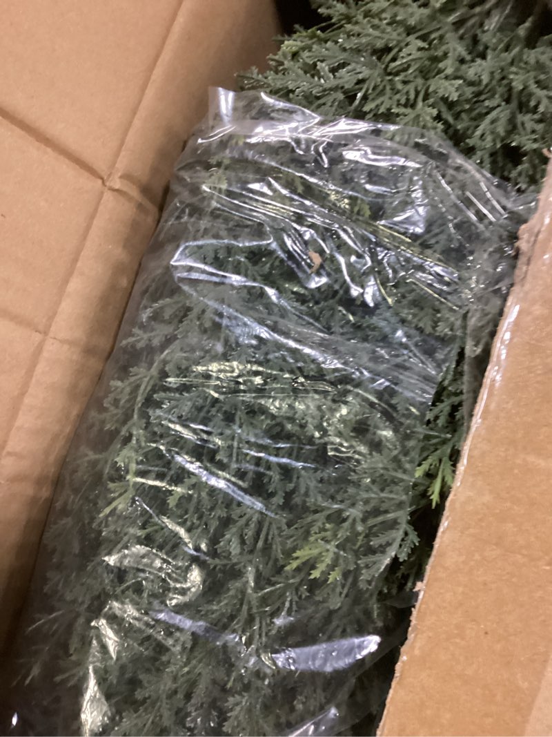 Condition photo showing New/Like New for 2 Set 3 ft Christmas Artificial Cedar Trees with Ground Spike UV Resistant Artificial Topiary Tree Outdoor Fake Shrub Plants Potted Pine for Porch Garden Entryway Front Door Decor