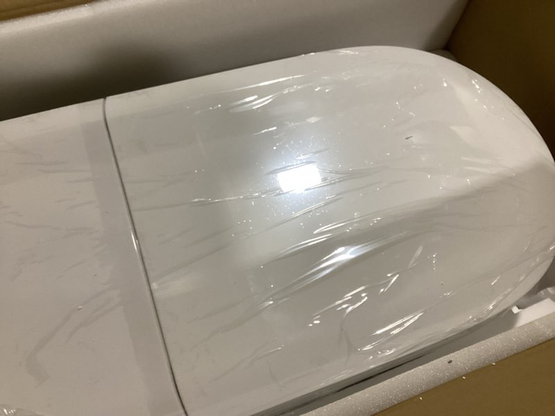 Condition photo showing Good Condition for similar to/ possibly used smart toilet with heated seat & dual auto flush, foot sensor, tankless one-piece electric toilet with manual soft-close seat & lid, night light, led display & 1000g powerful flush, cream white