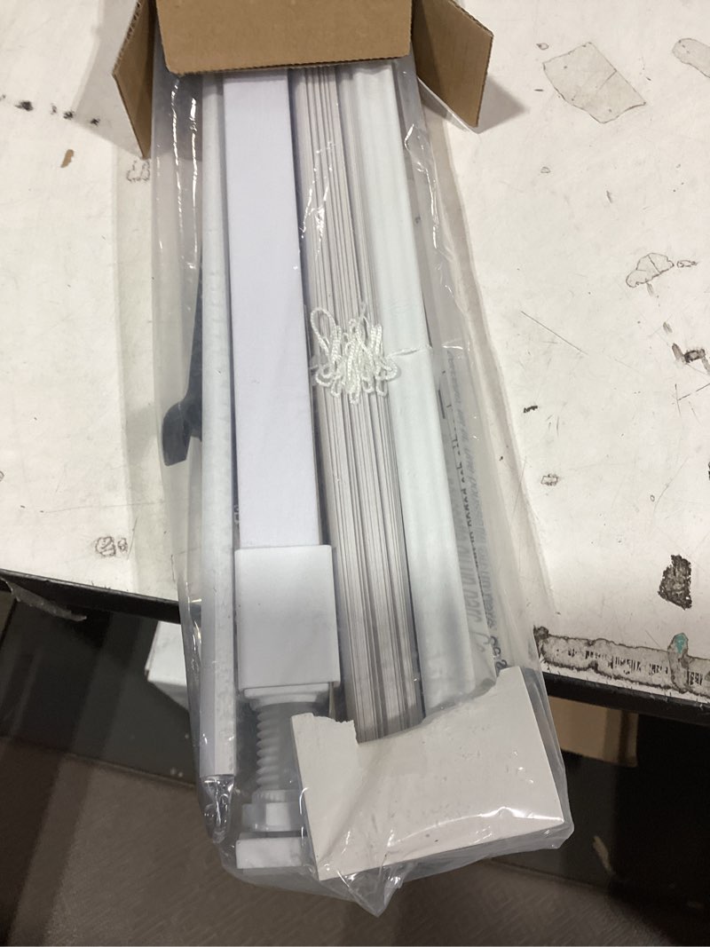 Condition photo showing Good Condition for lazblinds no tools no drill 1" vinyl mini blinds, cordless blinds for windows, light filtering horizontal window blinds & shades, 26" w x 36" h, white cordless-white 26" w x 36" h