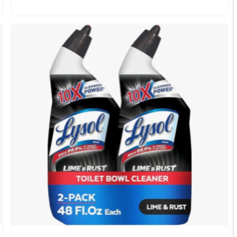 Lysol Toilet Bowl Cleaner with Lime and Rust Remover 24 oz Bundle with Microfiber Cloth - Powerful G ( 2 Units)