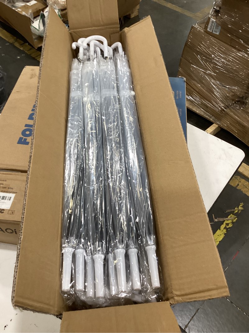Condition photo showing New/Like New for clear umbrella wedding, 25pcs transparent umbrella for rain, bulk clear dome umbrellas windproof, auto open bubble stick umbrellas for bride groom outdoor photography