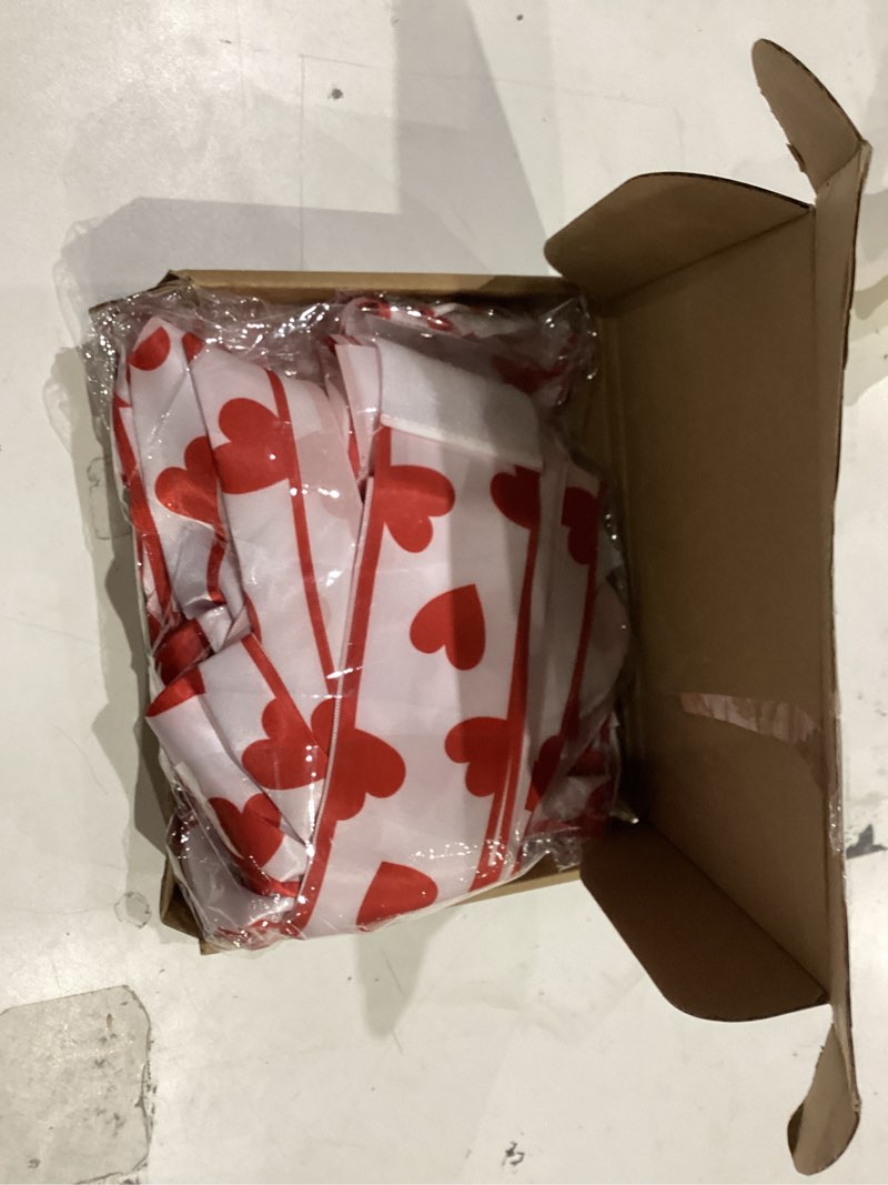Condition photo showing Good Condition for willbond 8 pcs valentine's day cabinet ribbons bows for kitchen 78.8 inch large red and white heart door ribbon cabinet bows for home gifts holiday wall furniture party decorations heart red and white