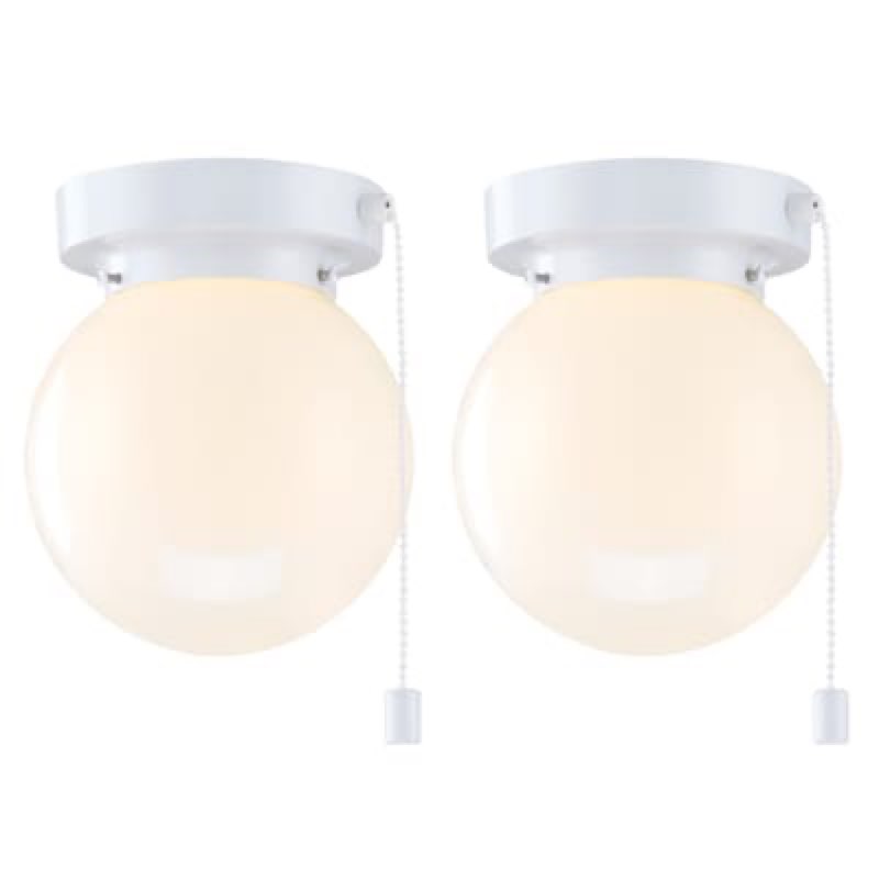  Project Source 2 -Light 5.78-in Gloss White Flush Mount Light 2 -Pack