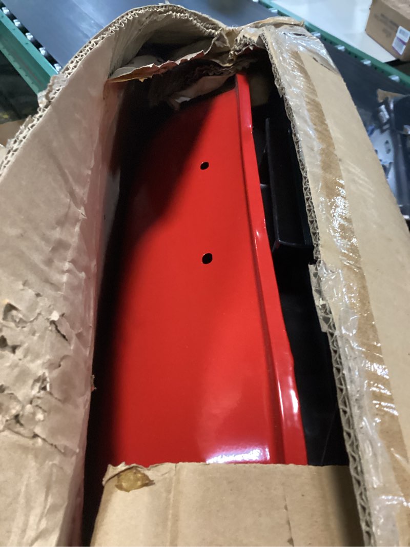 Condition photo showing As Is for 22 inch portable charcoal grill, large bbq smoker with wheel and handle, suitable for outdoor party camping picnic (red)