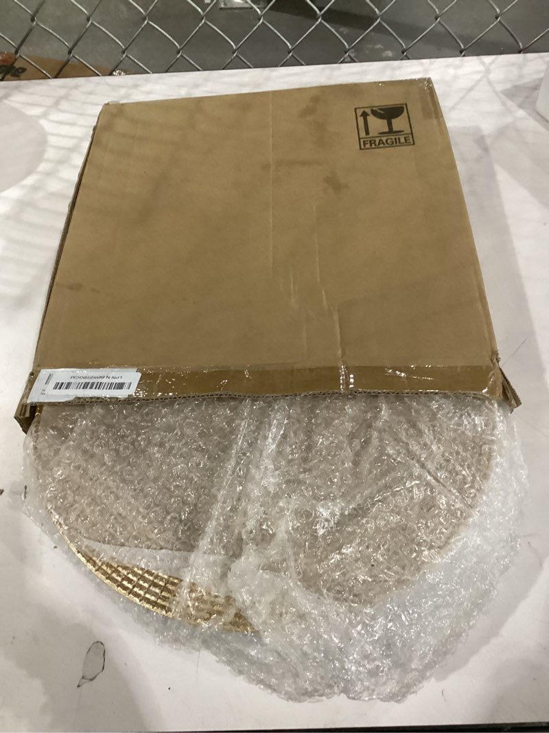 Condition photo showing Good Condition for hiceeden 12 pack gold charger plates for dinner plates, 13" round plastic chain shaped charger service plates, decorative chargers bulk for table setting, wedding, party, event