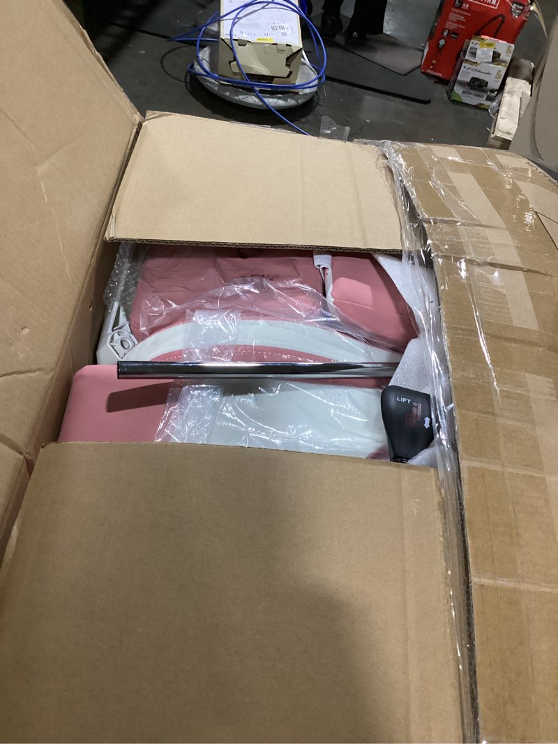 Condition photo showing Good Condition for (Similar To)Gaming Chair Cute with Cat Ears and Massage Lumbar Support, Ergonomic Computer Chair for Girl with Footrest and Headrest, Comfortable Reclining Game Chair 290lbs for Adult, Teen, Pink Pink Cat Plush Doll