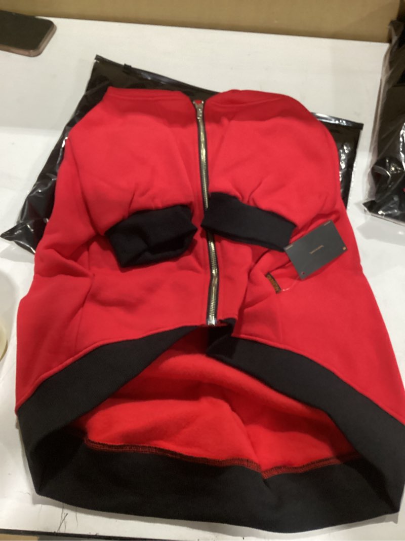 Condition photo showing New/Like New for Large Dog Little Devil Christmas Costumes Zipper Hoodies Clothes for Labrador Dobermann, Red, 5X-Large 5X-Large (70-85lbs) Costume Little Devil