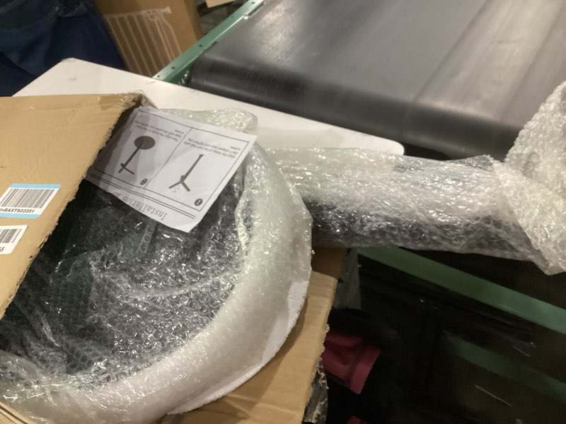 Condition photo showing Good Condition for C Shaped Side Table End Coffee Tables, Unique Aesthetics Minimalist Accent Tables, Multifunction Round Metal Side Tables for Living Room Bedroom Sofa Balcony Couch Patio Yard Garden Indoor & Outdoor Black 23.6 inches