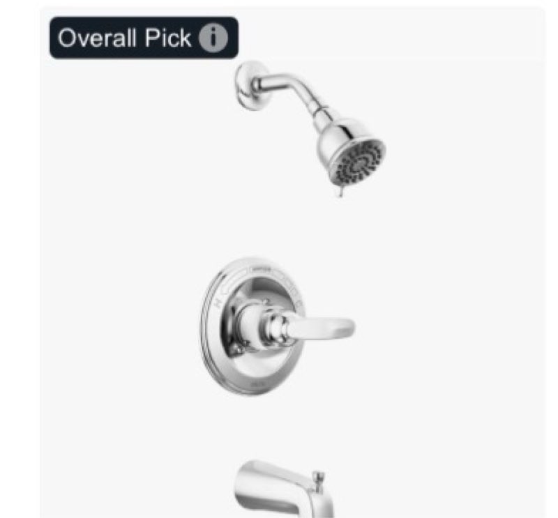 delta foundations 13 series 2-spray bathtub and shower faucet set, chrome shower head and handle set, valve trim kit, chrome bt13410 (valve not included)