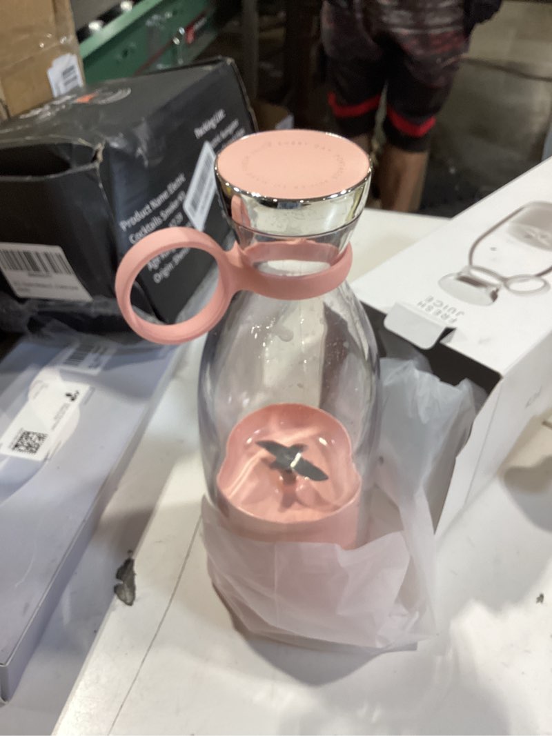Condition photo showing As Is for portable blender,fashion portable blender for shakes and smoothies 11.8 oz,magnetic usb fast charging mini mixer bottle,take it for traveling, outdoor, gym, office, cars, gift -pk pink