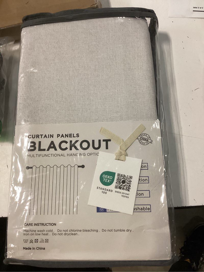 Condition photo showing New/Like New for inovaday 100% blackout curtains for bedroom, black out curtains 96 inch long, clip rings linen blackout drapes, thermal insulated room darkening for living room, 2 panels - beige,w50xl96 beige 50"w x 96"l (pack of 2)