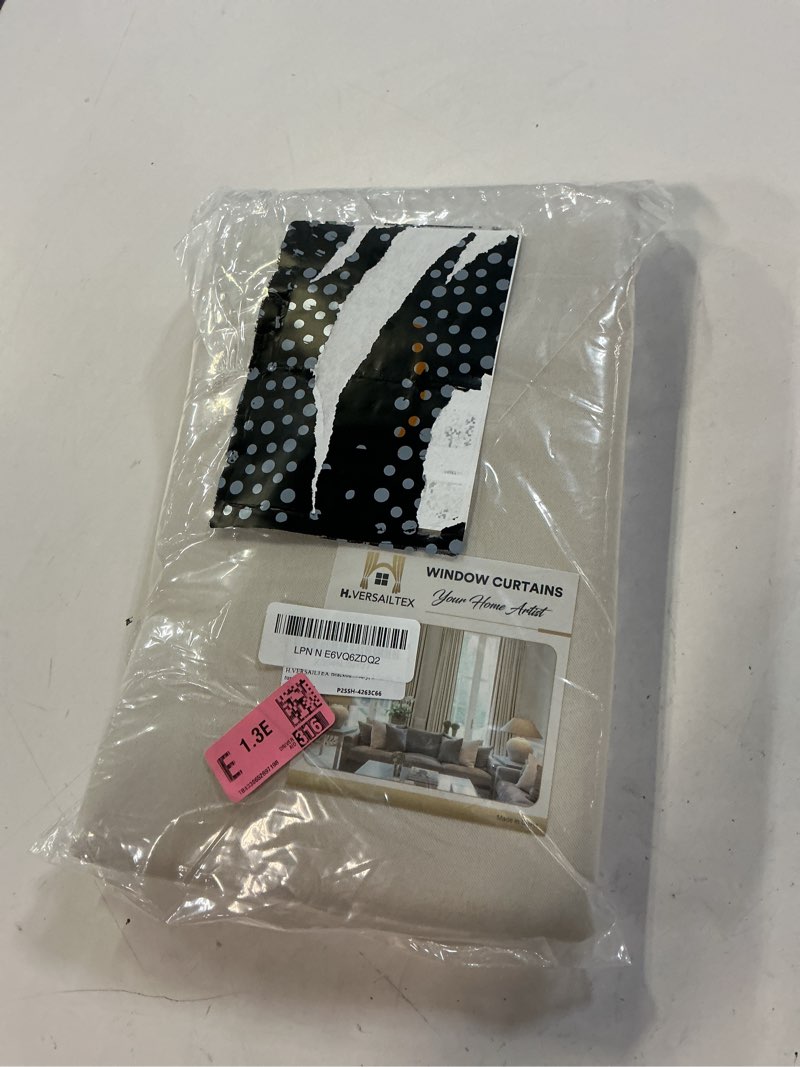 Condition photo showing New/Like New for h.versailtex blackout curtains for bedroom thermal insulated room darkening living room curtains 63 inch long grommet privacy protection window curtain panels/drapes for nursery, 2 panels, natural 42"w x 63"l (pack of 2) natural