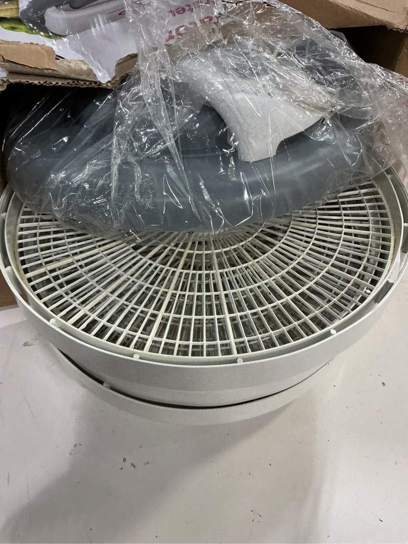 Condition photo showing As Is for nesco fd-61 snackmaster encore food dehydrator for great jerky and snacks, 4 trays, gray