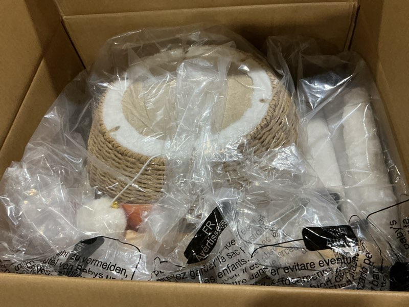 Condition photo showing Good Condition for Easyego Modern Cat Tree, Aesthetic Wood Cat Tree Tower for Large Cats, Luxury Cat Condo with Scratching Posts and Flower Platforms, Cat Furniture by Easyego, (Rabbit Hair - White) Rabbit Hair - White Standard - One Flower