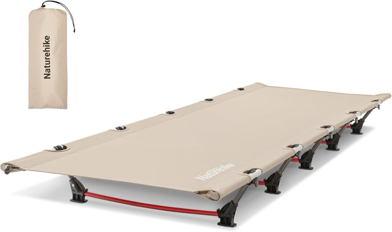 naturehike greenwild camping cot, ultralight folding backpacking cot, 60-second easy set-up, supports 330lbs, portable camping bed for adults for camping hiking travel home