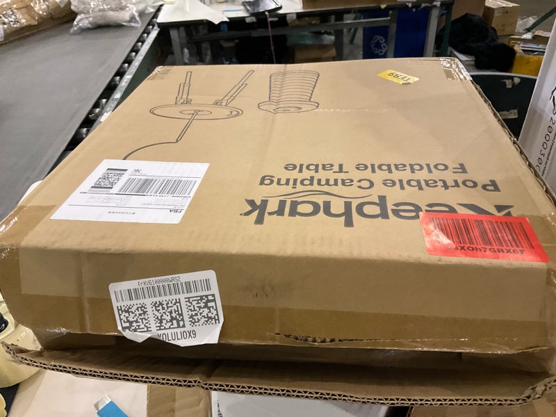 Condition photo showing As Is for LED Camping Table Set with Stools, 300lbs Capacity Adjustable Height Folding Table & Chairs, All-in-One Compact Design for Outdoor, Camping, Picnic, Tailgating Green Casual