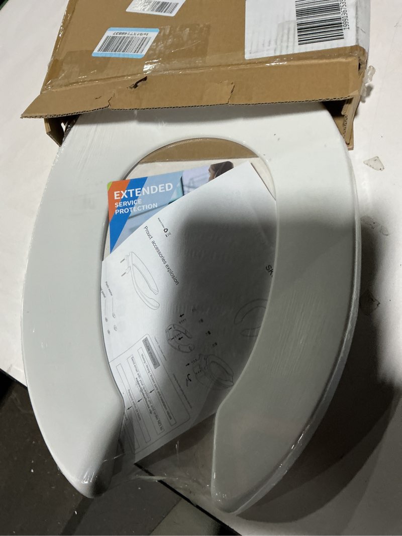 Condition photo showing Good Condition for Round Toilet Seat with Toddler Seat – PP Quick Release Potty Training Toilet Seat Cover, White 2-in-1 Design for Children & Adult Toilets White Round with Toddler Seat