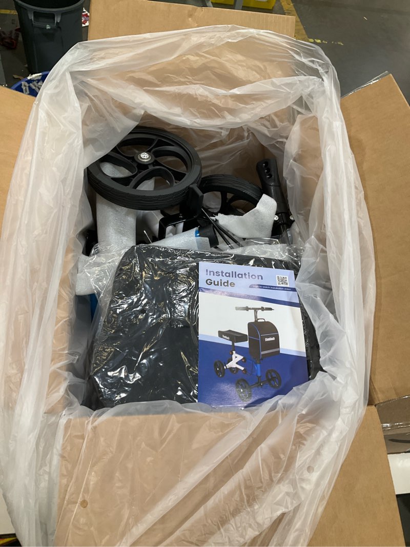 Condition photo showing Good Condition for knee scooter?knee scooter for adults for foot surgery?knee walker for foot injuries compact crutch alternative with dual braking system (blue)