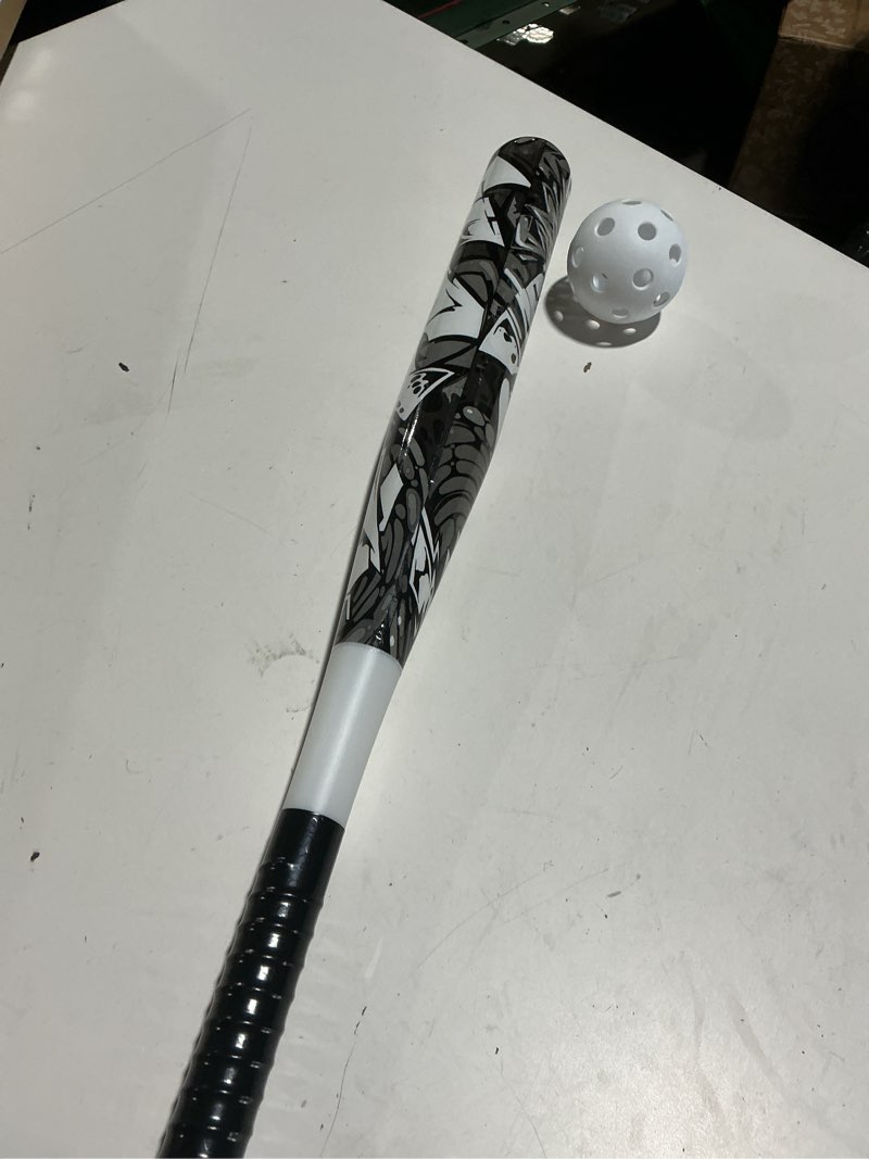 Condition photo showing Good Condition for ortiz34 bat & ball set - graffiti plastic bat & ball homerun set- david ortiz backyard baseball set for youth, kids, teenagers, adults (bat & ball set, blue) white bat & ball set