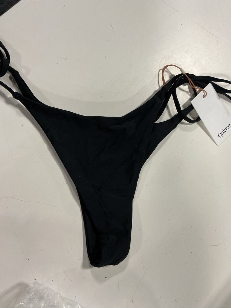 Condition photo showing Good Condition for italian adjustable side-tie bikini bottom, m, black