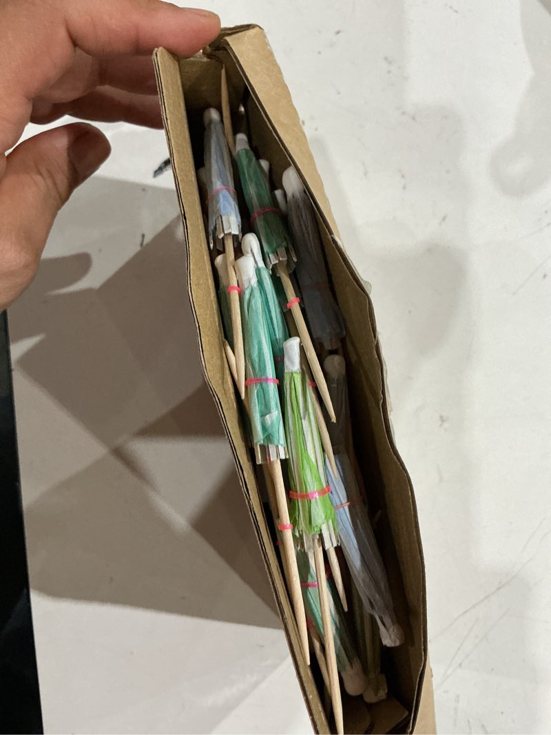 Condition photo showing Good Condition for midelong 30 pcs cocktail umbrella parasols picks, colorful paper drink umbrella toothpicks cupcake toppers sticks for tropical hawaiian party decorations supplies, assorted colors