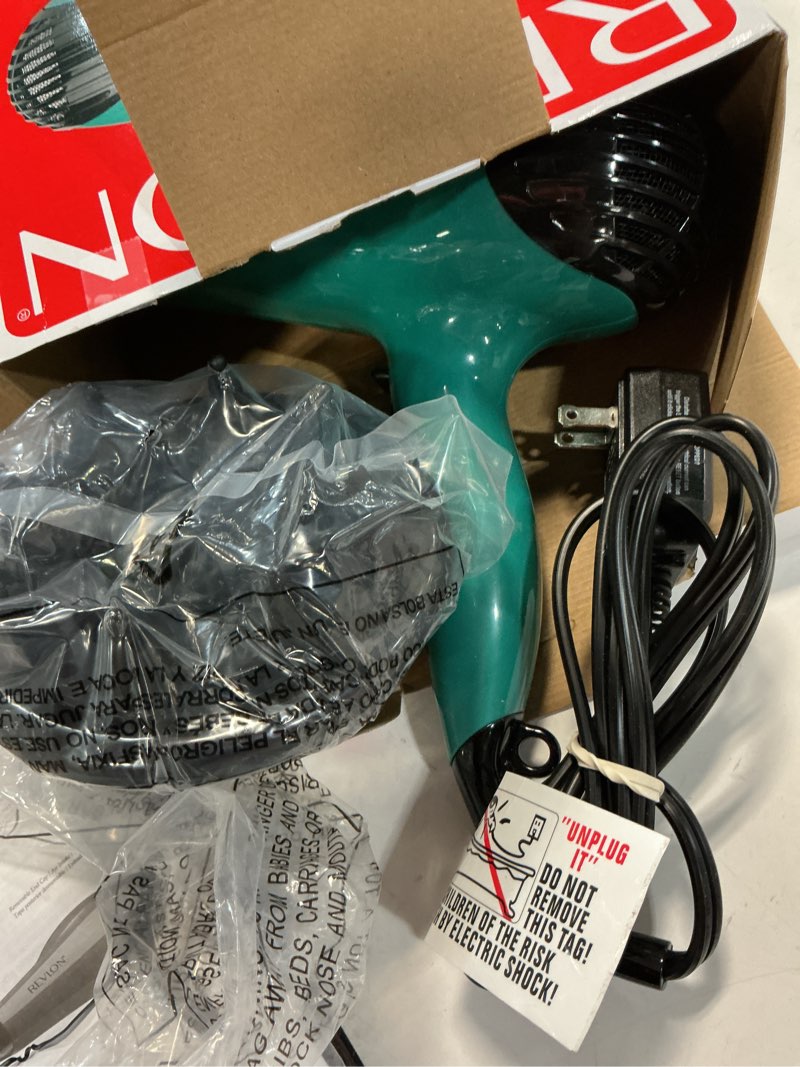 Condition photo showing Good Condition for revlon 1875w ionic volume booster hair dryer, green