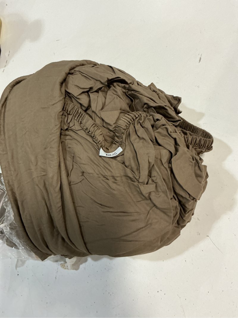 Condition photo showing As Is for quince bamboo duvet cover set, full/queen, walnut
