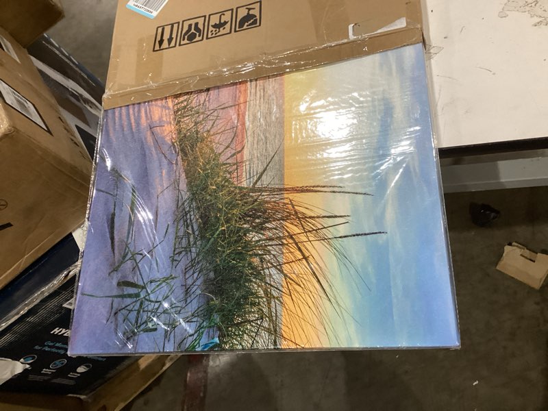 Condition photo showing New/Like New for mhartk66 wall decor for living room large canvas wall art for bedroom modern office pictures wall artwork blue sun beach grass ocean landscape paintings canvas art prints home decorations 40"l x 20"w blue sun beach grass ocean landscape (wrapped canvas)