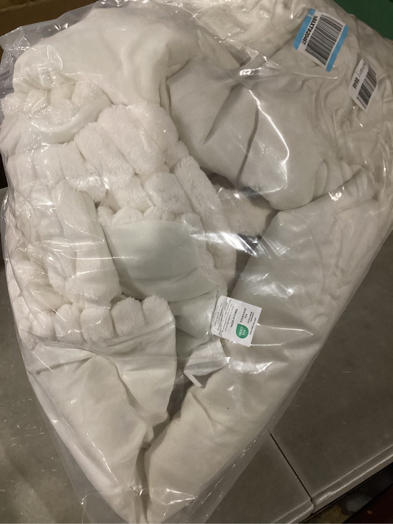 Condition photo showing Good Condition for LBRO2M Sherpa Fleece Bed Blanket Queen Size Super Soft Fuzzy Plush Warm Cozy Fluffy Microfiber Couch Throw Double Reversible Blankets,Ivory Ivory Queen(90x90 Inches)