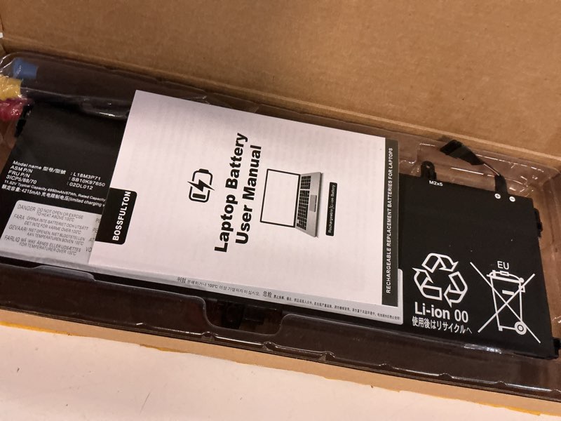 Condition photo showing Good Condition for 57wh l18m3p71 l18l3p71 battery replacement for replacement for lenovo thinkpad t590 p53s thinkpad t15 p15s 1st gen series y530-15ich-1060 y540-15irh -11.52v 4950mah l18m3p71 10.73*3.75*0.25 inch