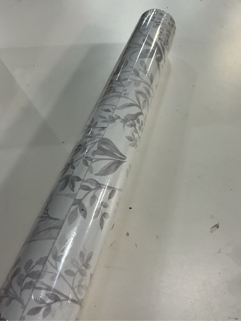 Condition photo showing New/Like New for Cohoo Home Gray White Peel and Stick Wallpaper Gray Floral Contact Paper for Cabinets Drawers 17.3inW 472inL Self-Adhesive Removable Wallpaper Shelf Liner Bedroom Bathroom Waterproof Neutral Farmhouse 17.3"×472“ gray and white