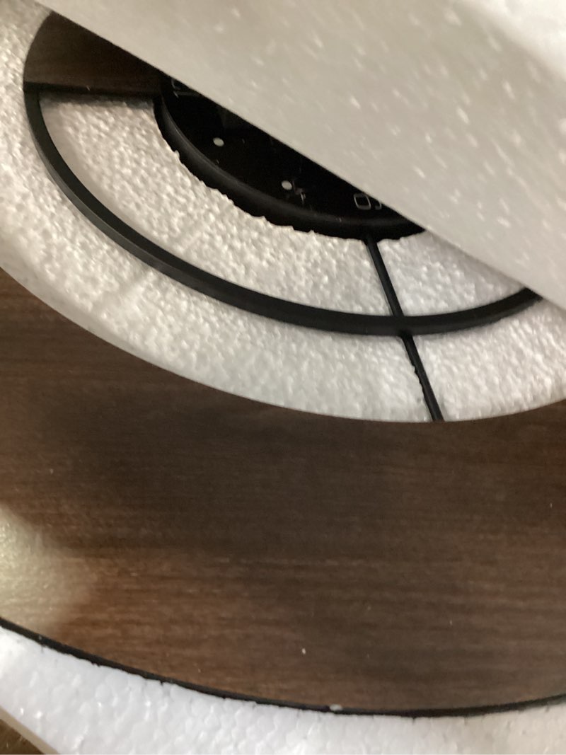 Condition photo showing Good Condition for modern walnut marble dial wall clock, large wood metal frame silent non ticking wall clocks for living room, bedroom decoration, contemporary home wall decor gift idea, 29.5 in 3.xx-l(29.5 in)