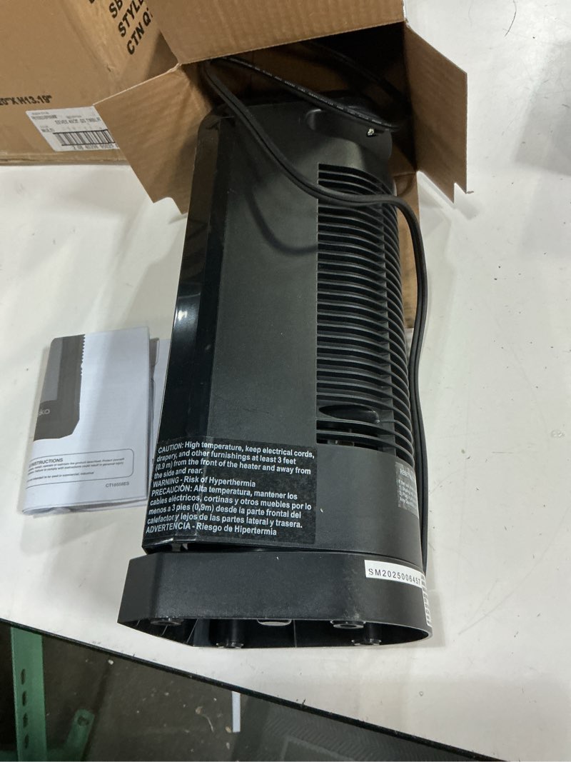 Condition photo showing As Is for lasko 150 sq ft electric ceramic tower space heater