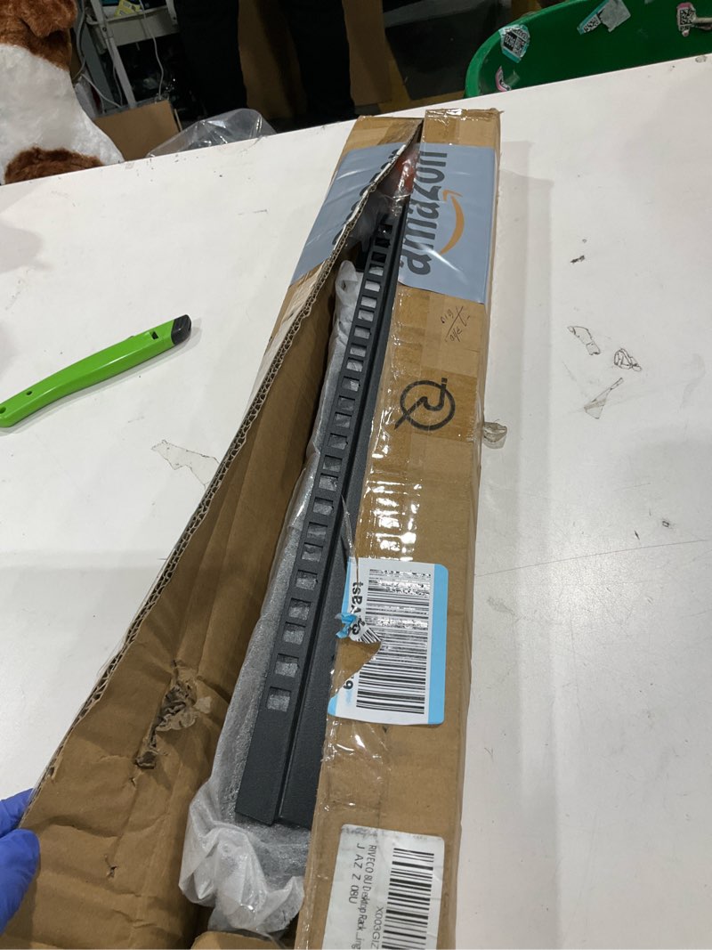 Condition photo showing Good Condition for riveco 8u desktop rack for network & audio, 19 inch 2 post open frame cabinet with reinforced beam, free standing tabletop racks for it server music recording studio av equipment