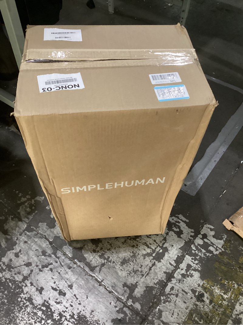 Condition photo showing New/Like New for simplehuman 50 Liter / 13 Gallon Semi-Round Kitchen Step Trash Can with Secure Slide Lock, Black Pla